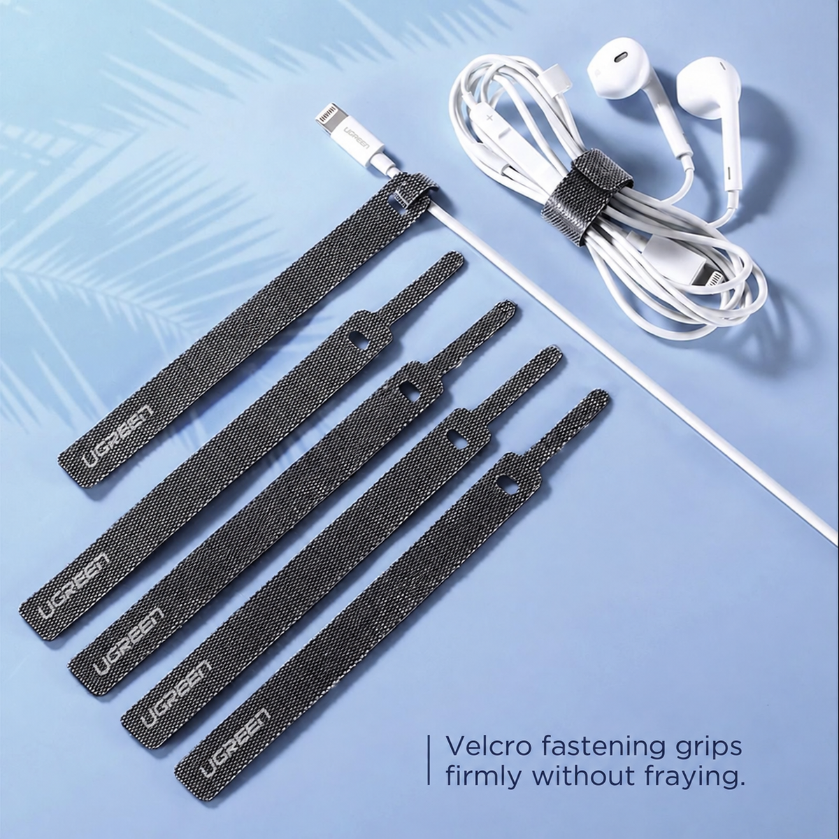 UGREEN 50370 black hook-and-loop ties for charging leads and earphone cables