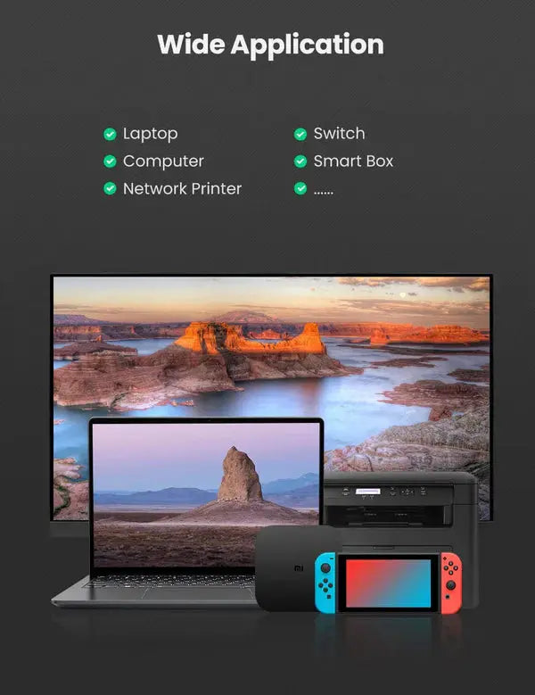 UGREEN USB Ethernet Adapter Aluminum USB 3.0 Gigabit RJ45 LAN 1000Mbps Nintendo Switch MacBook iMac XPS Surface Grey (50922)
