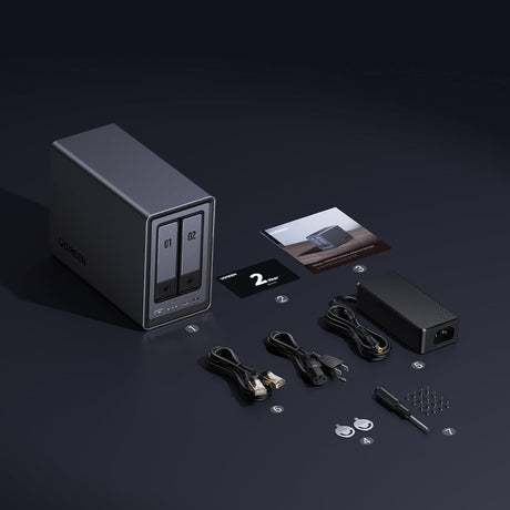 UGREEN DXP2800 Network Attached Storage 2-Bay SATA Intel X86 12th Gen N Series 4 Core 8GB DDR5 2.5GbE 32GB eMMC (25369) Ugreen