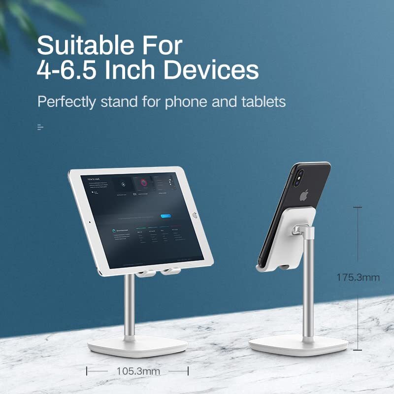 UGREEN Metal Multi-Angle Height Adjustable Desk Phone Holder 5°-45° All 4.0"-7.9" Device Stand Tablet Smartphone (60343) Ugreen