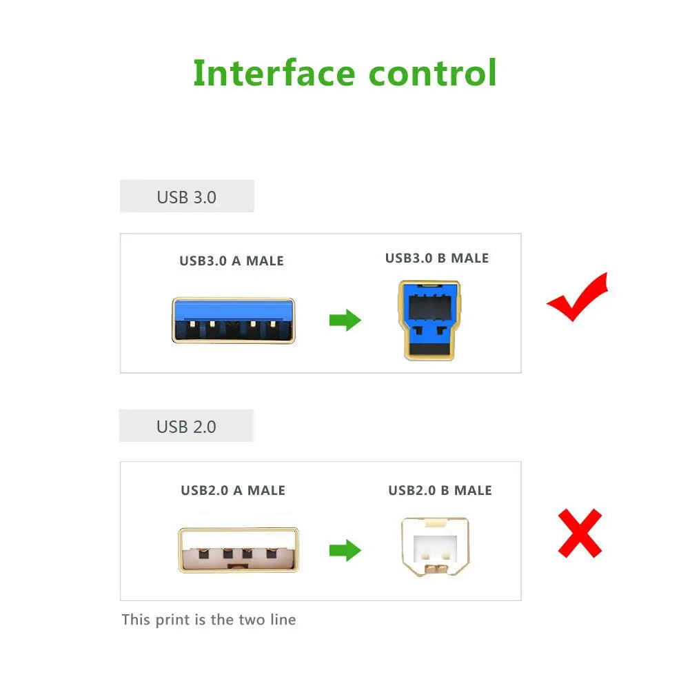 UGREEN USB 3.0 Printer Cable 2M A to B High Speed HP Canon Epson Brother Scanner Hard Drive Cable (10372) Ugreen