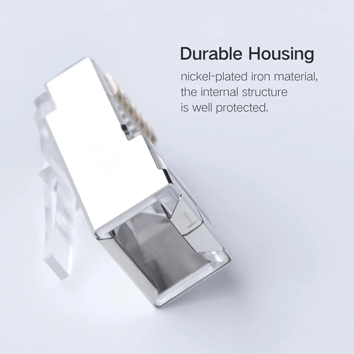 UGREEN Cat 6 Shielded RJ45 Connectors 100-Pack Crystal Head Plugs Gold Plated STP Network Cable Ends Ethernet LAN (50248) Ugreen