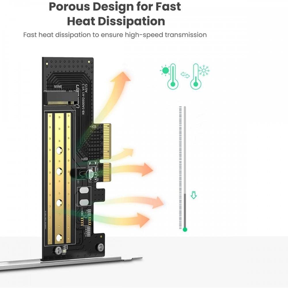 UGREEN M.2 NVMe to PCIe 3.0 x4 Adapter Card Internal SSD Converter 2230 2242 2260 2280 Desktop PC Expansion 70504 Ugreen
