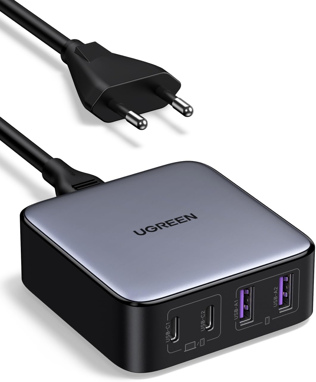 UGREEN Nexode 65W 4 Ports USB C Fast Desktop Charger with GaN II Tech Compatible with iPhone 17 Pro Max Air 16 15 14 13 12 MacBook Pro Air iPad Galaxy S25 Ultra S24 S23 (90747) Ugreen