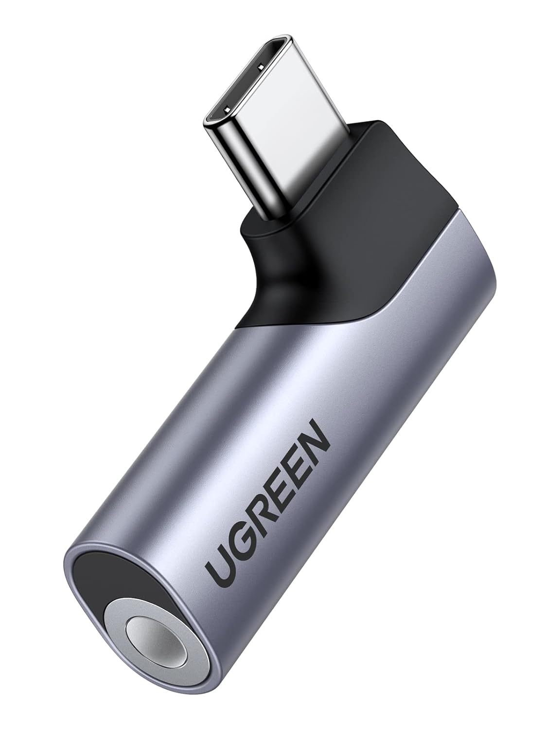 UGREEN USB C to 3.5mm Audio Adapter, Aux Headphone Jack DAC Stereo Mic HiFi Right Angle Dongle Compatible with iPhone 17 16 15 Pro Max/16 15 Plus, iPad Pro, Galaxy S25 Ultra Pixel 9, Gray (20194)