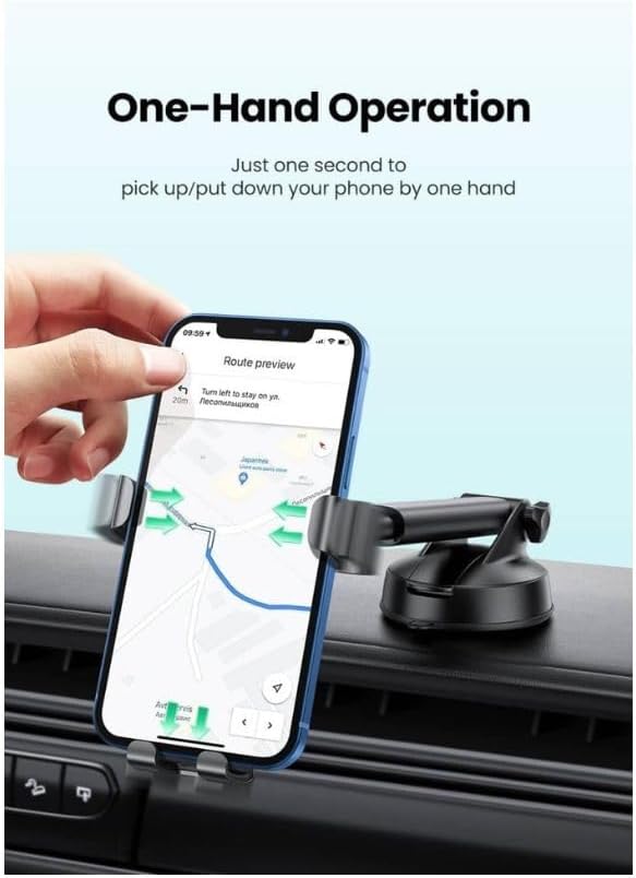 Ugreen Gravity Mobile Phone Holder with Suction Cup, Black (60990B)