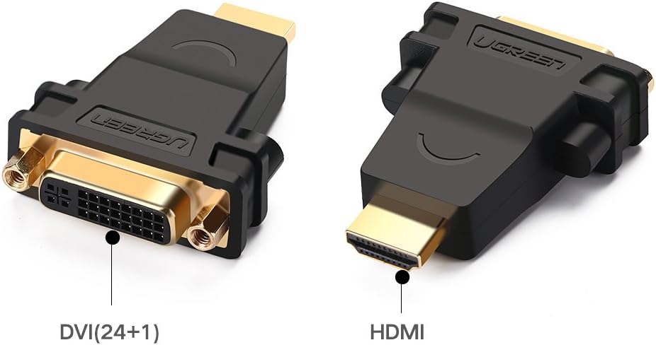 UGREEN HDMI to DVI Adapter HDMI Male to DVI-I 24+5 Female Bi-Directional Video Converter Laptop PC Monitor Graphics (20123) Ugreen