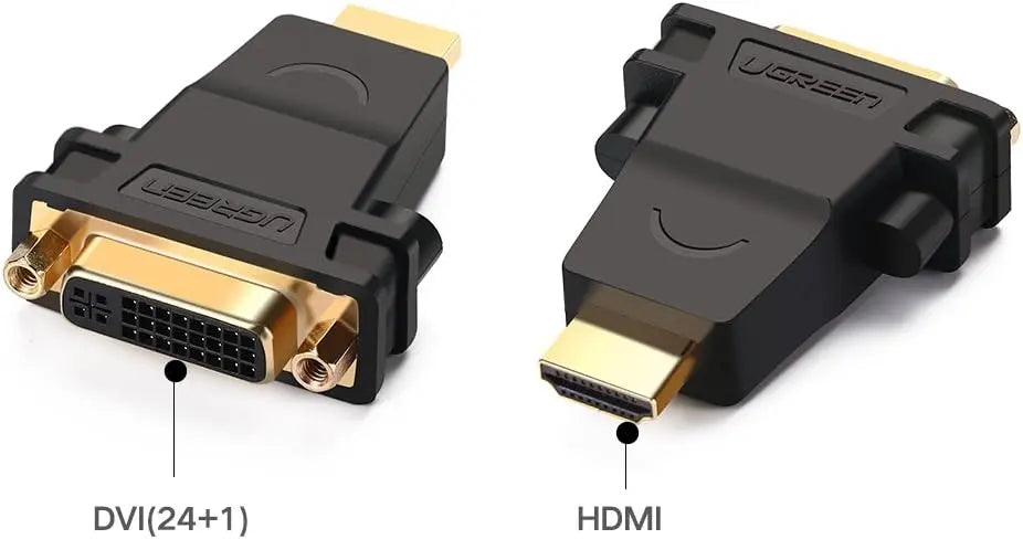 UGREEN HDMI to DVI Adapter HDMI Male to DVI-I 24+5 Female Bi-Directional Video Converter Laptop PC Monitor Graphics (20123) Ugreen