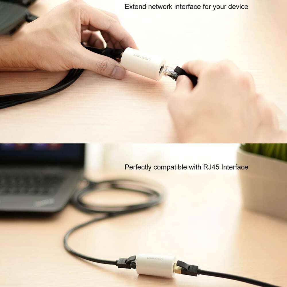 UGREEN Anti-Thunder RJ45 Ethernet LAN Adapter Connector Network Cable Extension 1000Mbps Gigabit Protection Lightning Surge 30837 Ugreen