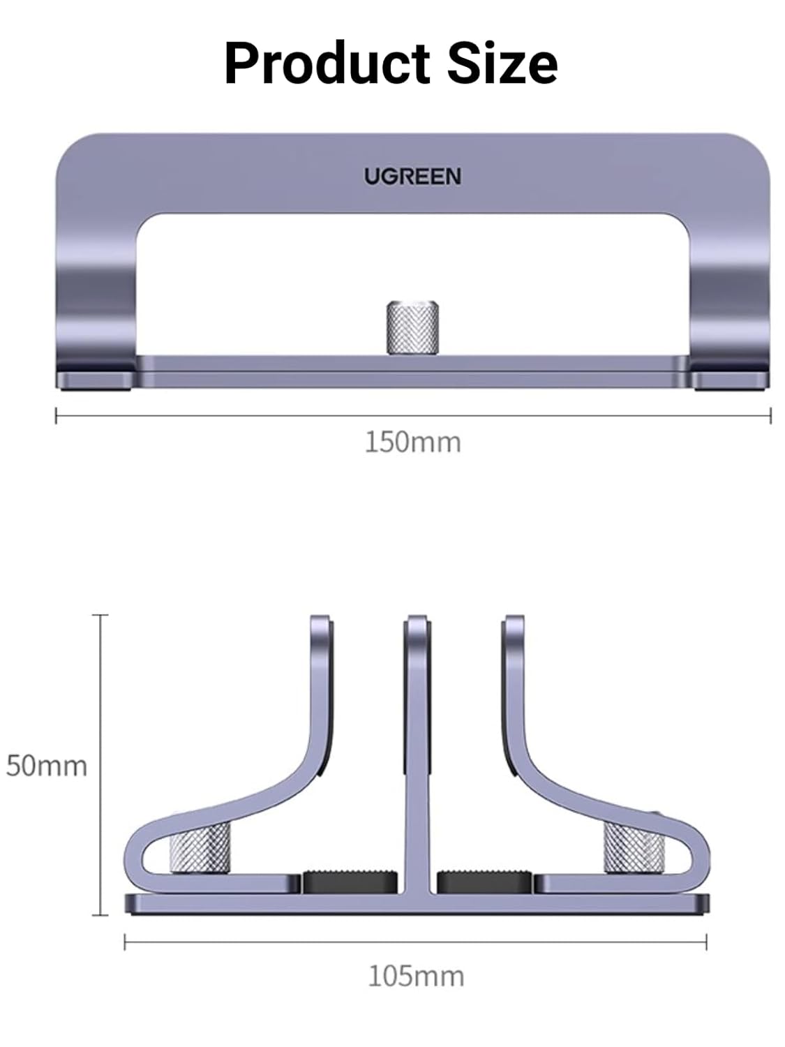 UGREEN Vertical Laptop Stand Dual Slot Adjustable Dock Aluminum Desktop Stand MacBook Air Pro Surface LG Gram Lenovo (60643) Ugreen India