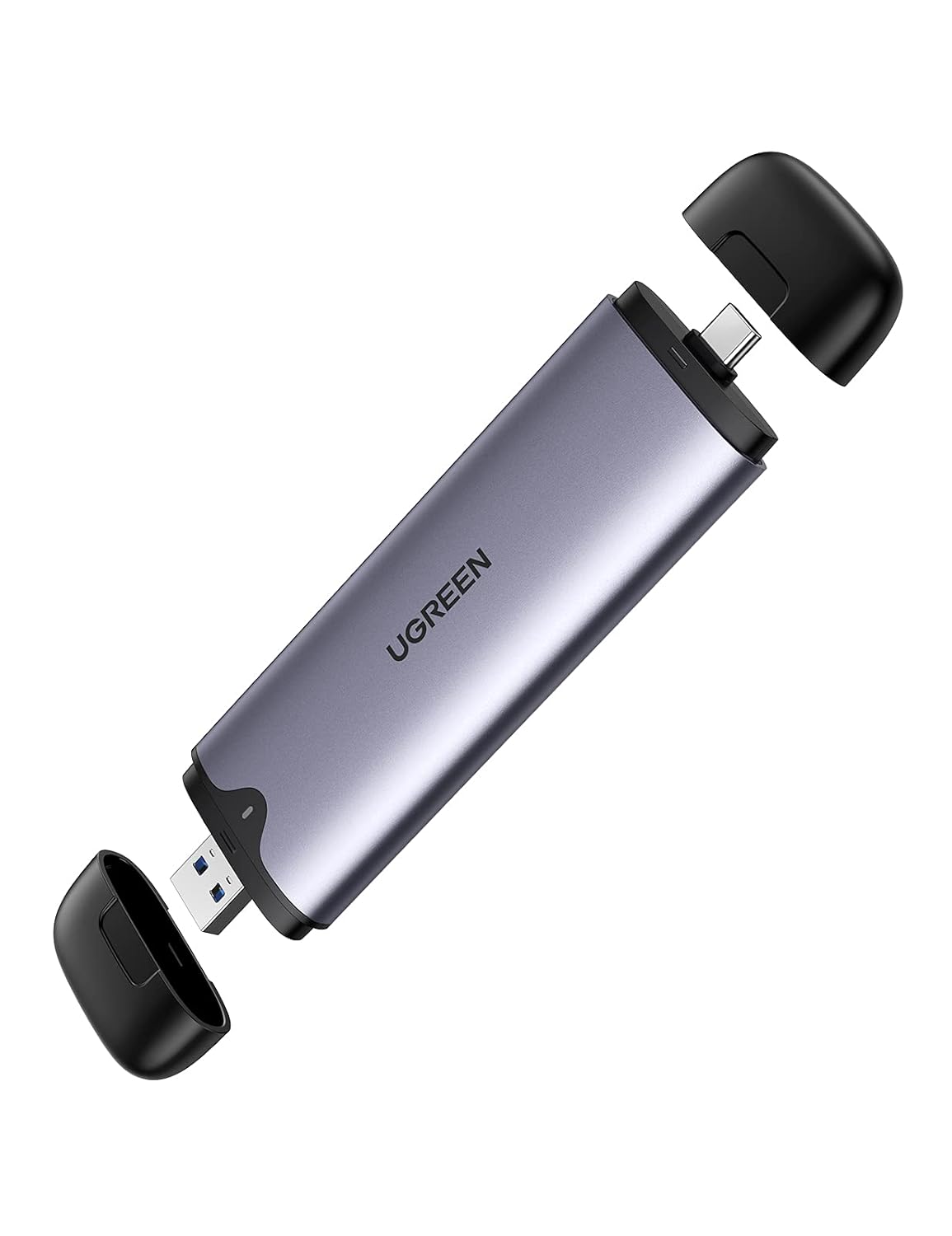 UGREEN M.2 NVMe SSD Enclosure 2-in-1 USB-C USB-A 10Gbps USB 3.1 Gen 2 Tool-Free M B&M Key 2242 2280 External Case (70532) Ugreen
