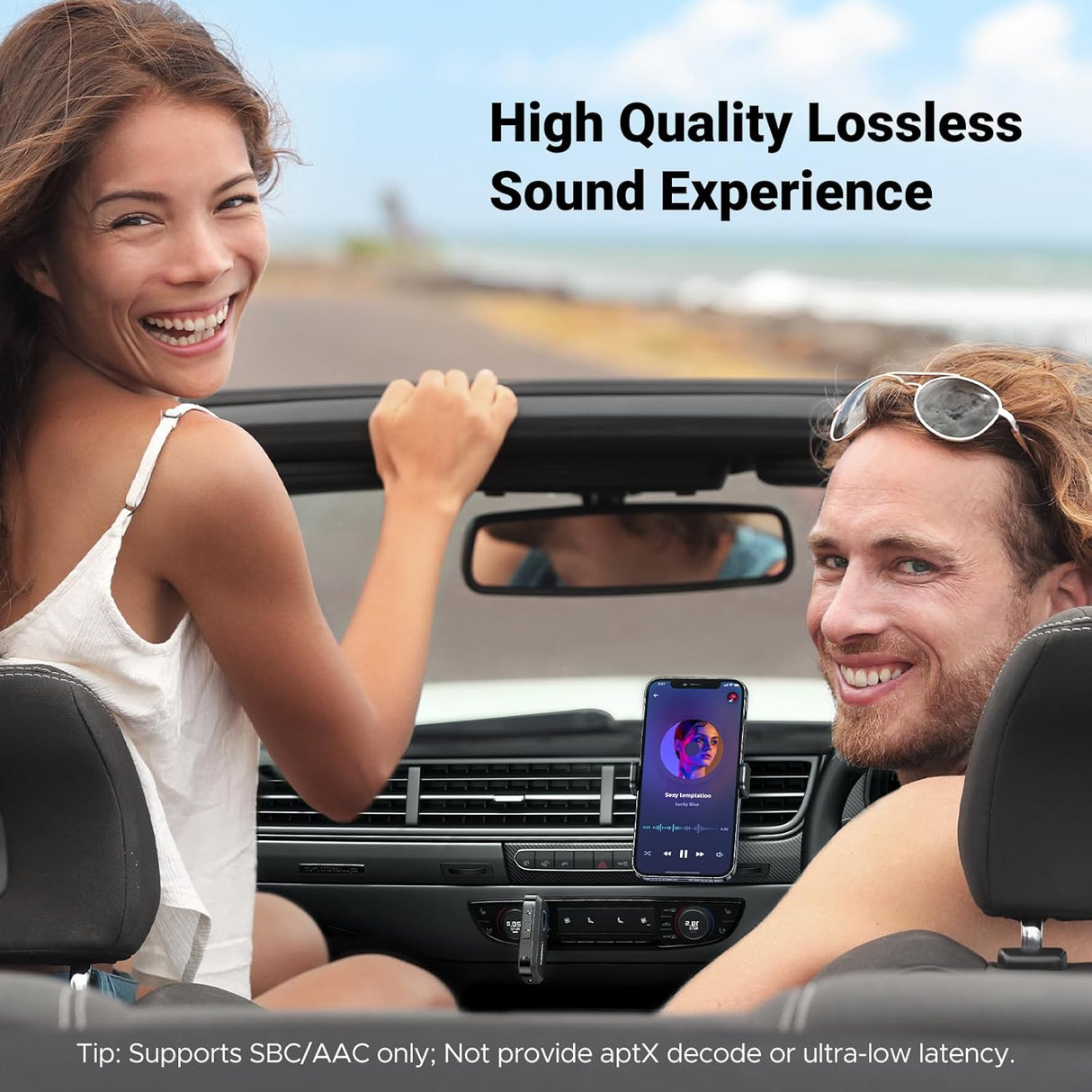 UGREEN Bluetooth 5.4 Car Adapter, Hands-Free Call & Noise Cancelling AUX to Bluetooth Adapter for Car, 3.5mm Audio Blue-Tooth Receiver for Cars Stereo Home Speaker - 15H Battery Life (90748)