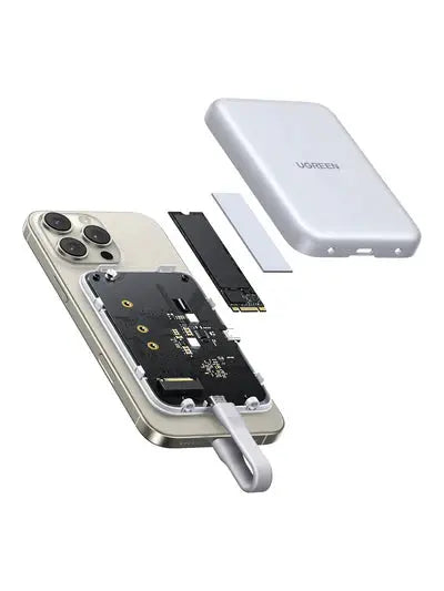 UGREEN MagSafe SSD Enclosure iPhone 16/15 M.2 NVMe 10Gbps External Hard Drive 100W PD Fast Charging Storage Case (55151) Ugreen