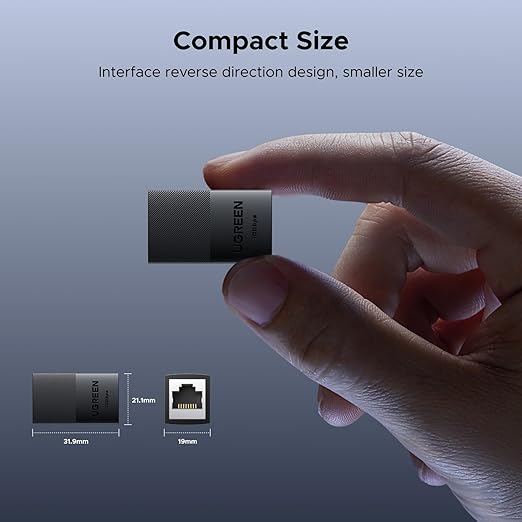 UGREEN RJ45 কাপলার, 10Gbps, শিল্ডেড ইন্টারনেট জয়েনার, Cat7, Cat6, Cat5e, Cat5 এর জন্য মহিলা থেকে মহিলা সংযোগকারী (1 প্যাক) (55359)