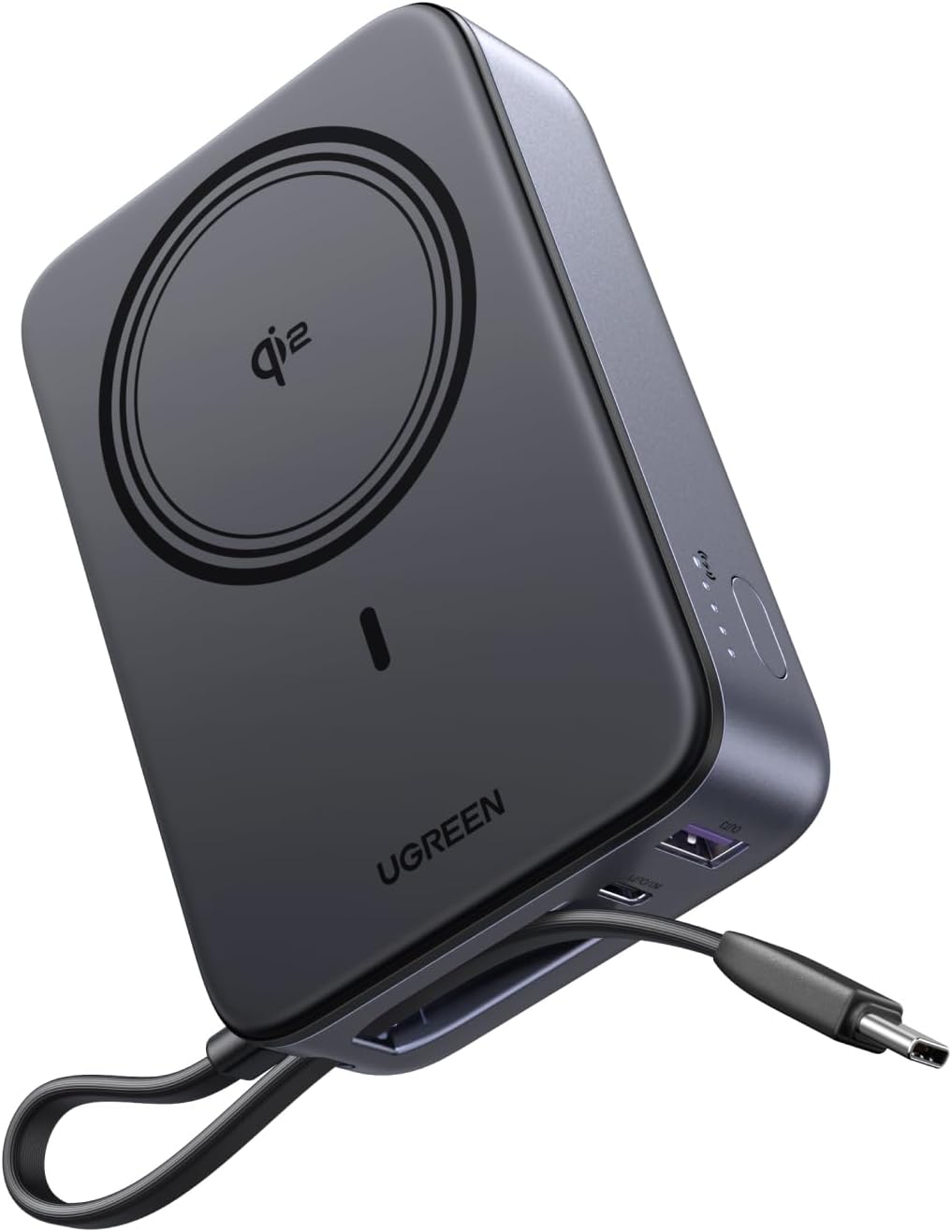 UGREEN Zapix for MagSafe Power Bank Qi2 15W Magnetic Fast Charging 20000mAh Wireless Portable Charger with Built-in Cable PD 30W Battery Pack Compatible with iPhone Air/17/16/15/14/13/12 Series (55450B)