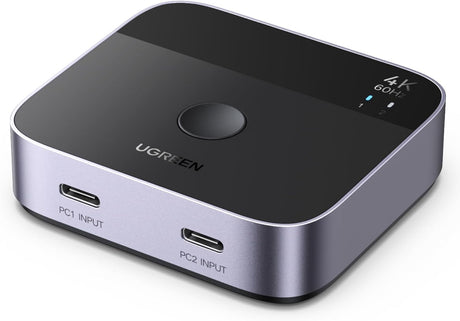 UGREEN 2 USB C to 1 HDMI Switch 4K 60Hz Aluminum Switcher 2 Computer HDR HDCP2.2 Laptop MacBook Air Pro iMac Desktop (55451) Ugreen India
