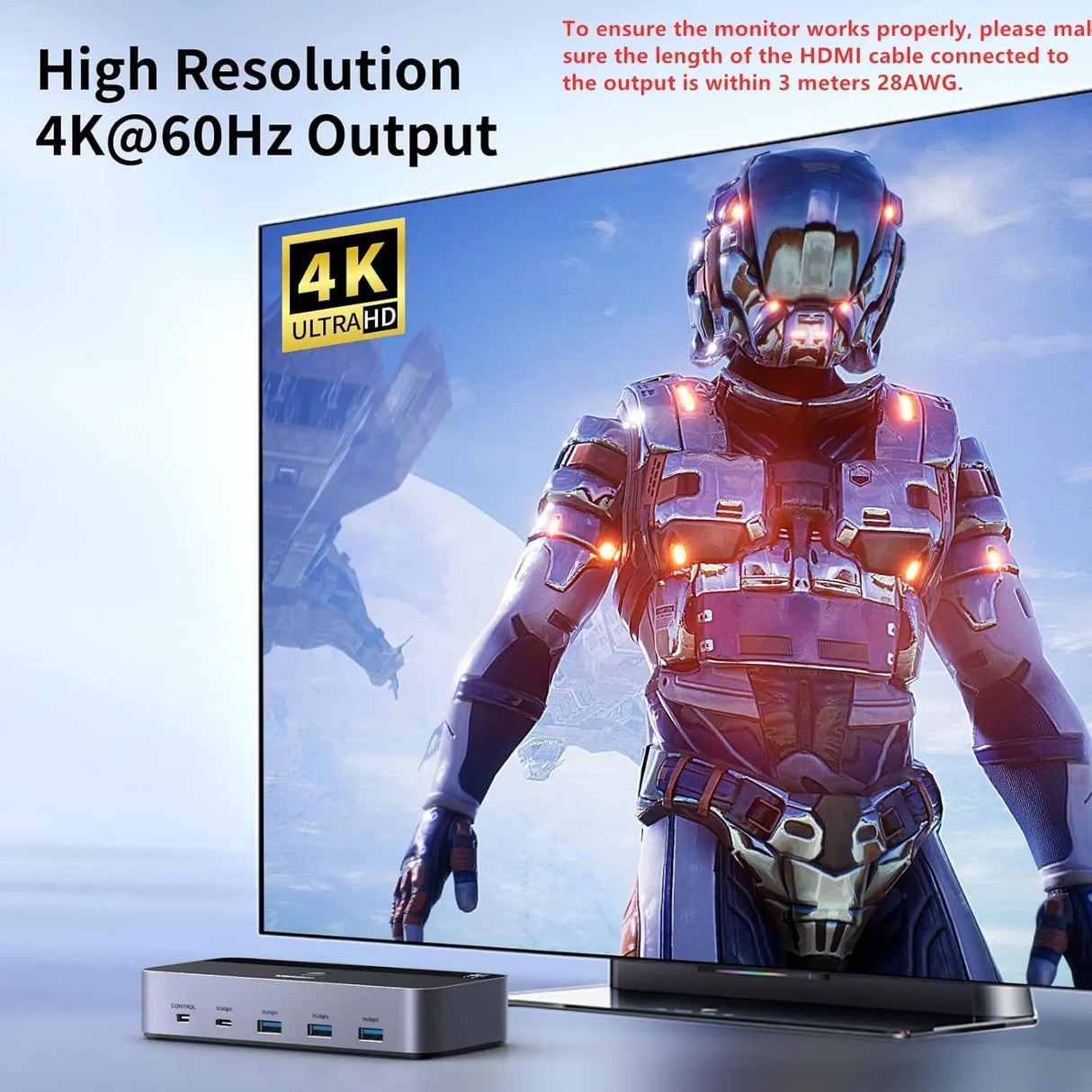 UGREEN KVM Switch Dual Monitor 2 PC to 2 Display 4K 60Hz USB 3.0 Computer Switcher Keyboard Mouse Share HDMI Hub (55455) Ugreen