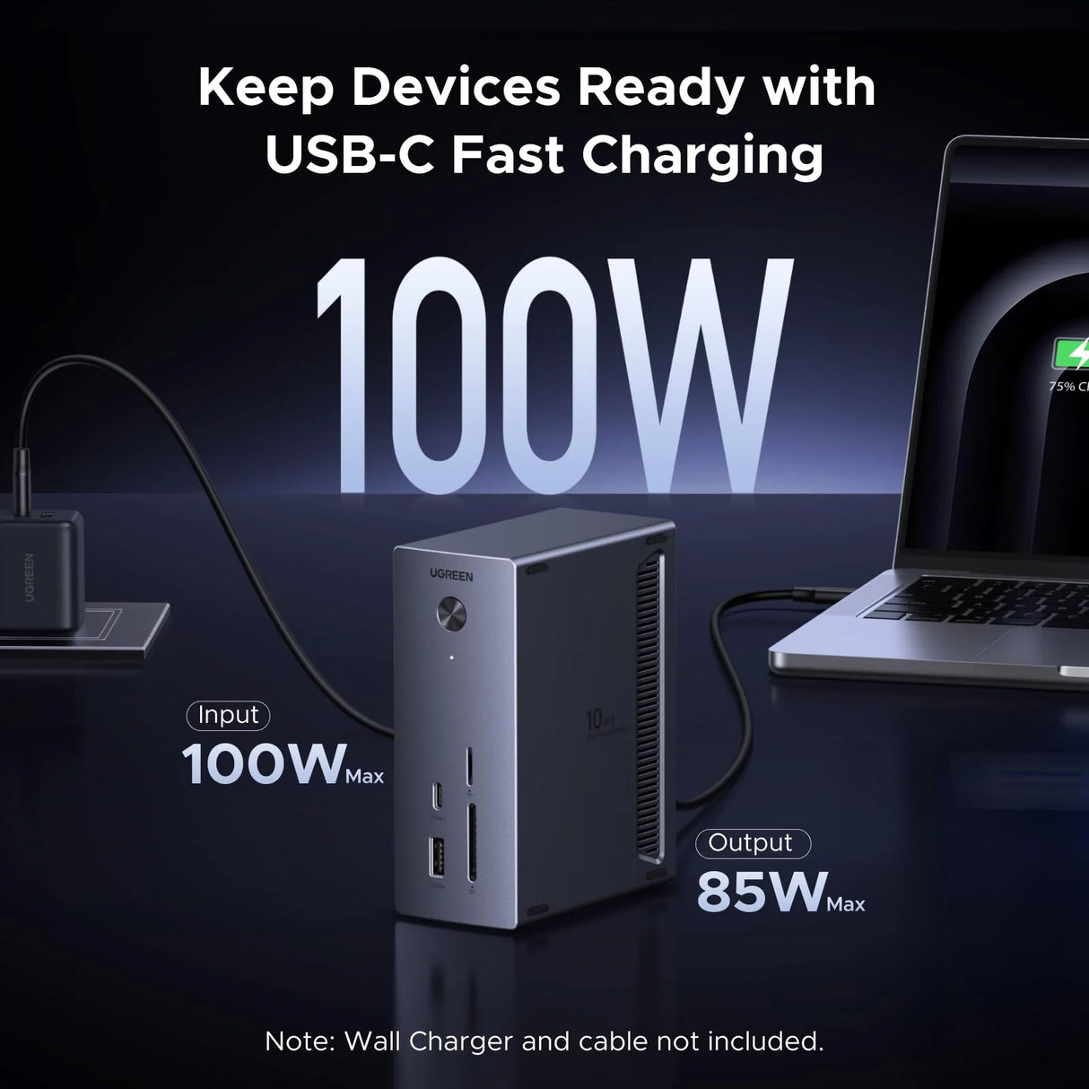 UGREEN 10-in-1 USB-C Hub with NVMe SSD Enclosure – 4K 60Hz, 100W PD Input, 10Gbps (55735)