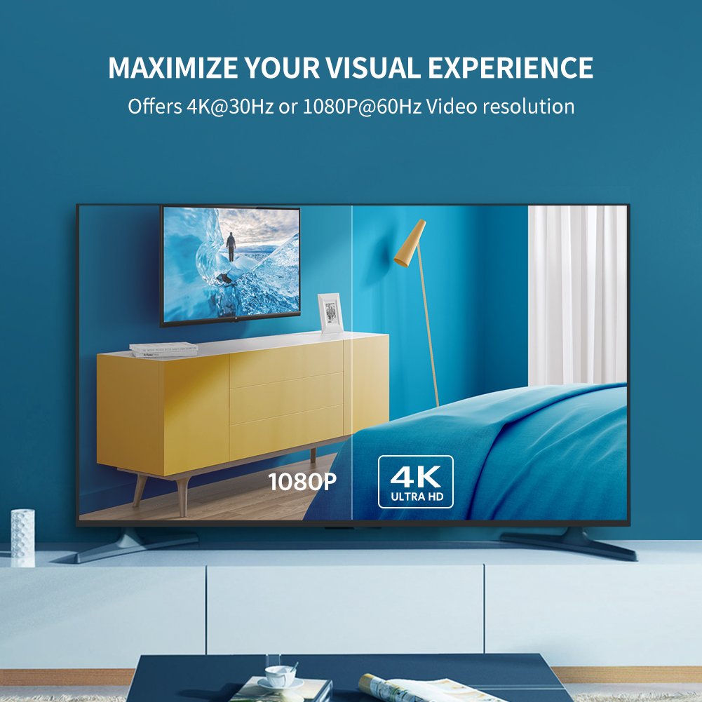 UGREEN HDMI USB to DisplayPort Adapter HDMI Male USB to DP Female Converter 4K 30Hz 1080P 60Hz 0.5M Monitor Projector (40238) Ugreen