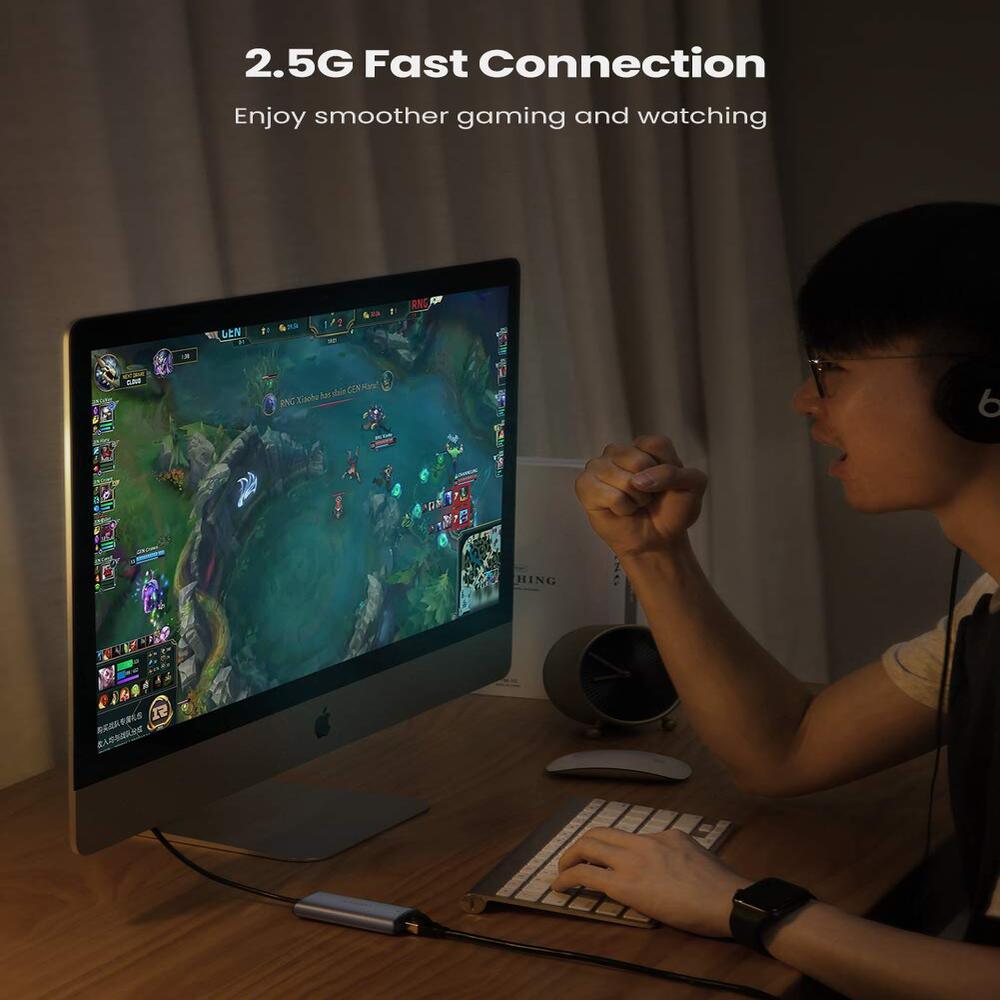 UGREEN USB C Ethernet Adapter 2.5G Thunderbolt 3 RJ45 Network Aluminum Case MacBook Pro iPad Pro Dell XPS Surface Windows 70446 Ugreen