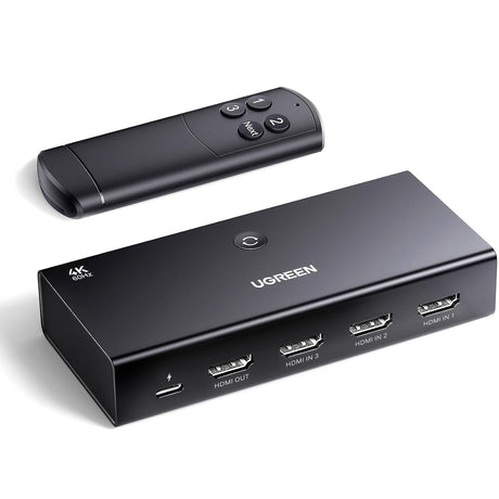 UGREEN 3-in-1 HDMI Switch 4K 60Hz with Remote Control 3 Port HDMI Switcher Box Auto Switching Gaming Console TV 15376 Ugreen
