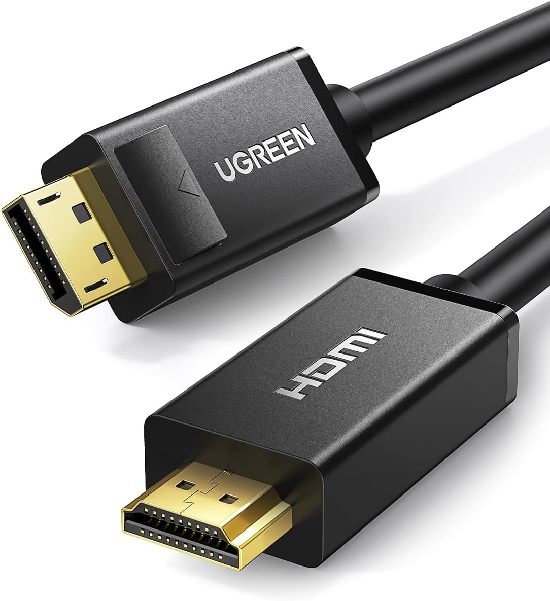 UGREEN 5M/16Ft 4K Displayport Male to HDMI Male Cable Uni-Directional UHD Video Display Cord for HDTV Monitor Projector Computer(10204)