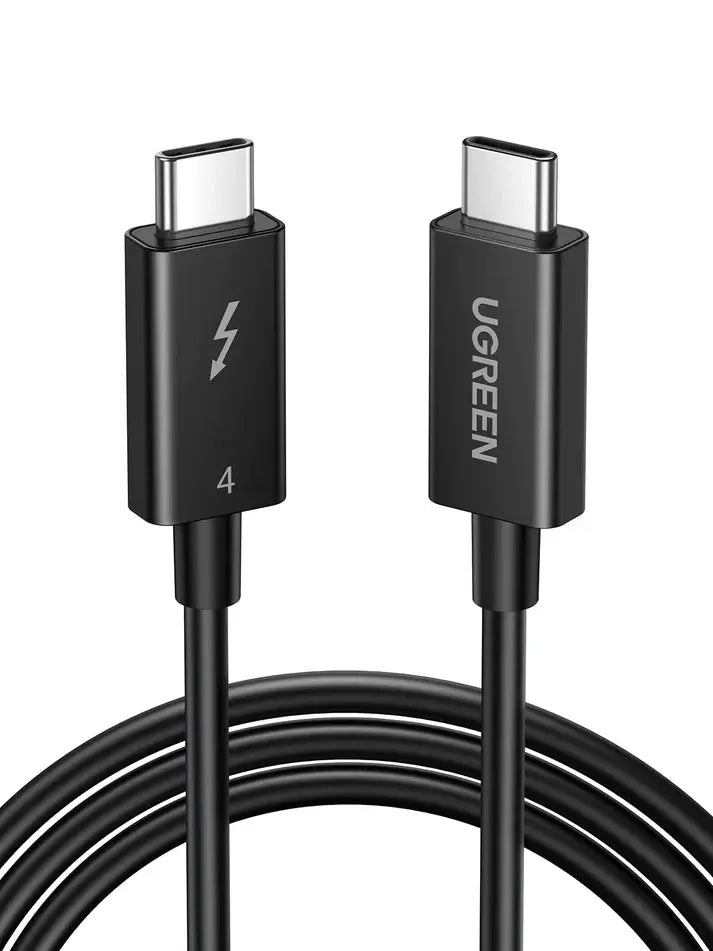 UGREEN Thunderbolt 4 USB-C to USB-C Cable 0.8M 2.6ft 100W Fast Charging 8K Video Type-C Data Transfer Cable Black (30389)