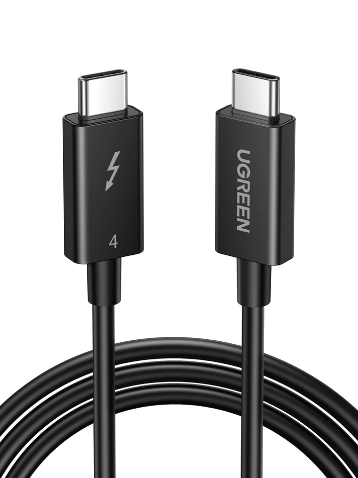 UGREEN Thunderbolt 4 USB-C to USB-C Cable 0.8M 2.6ft 100W Fast Charging 8K Video Type-C Data Transfer Cable Black (30389) Ugreen