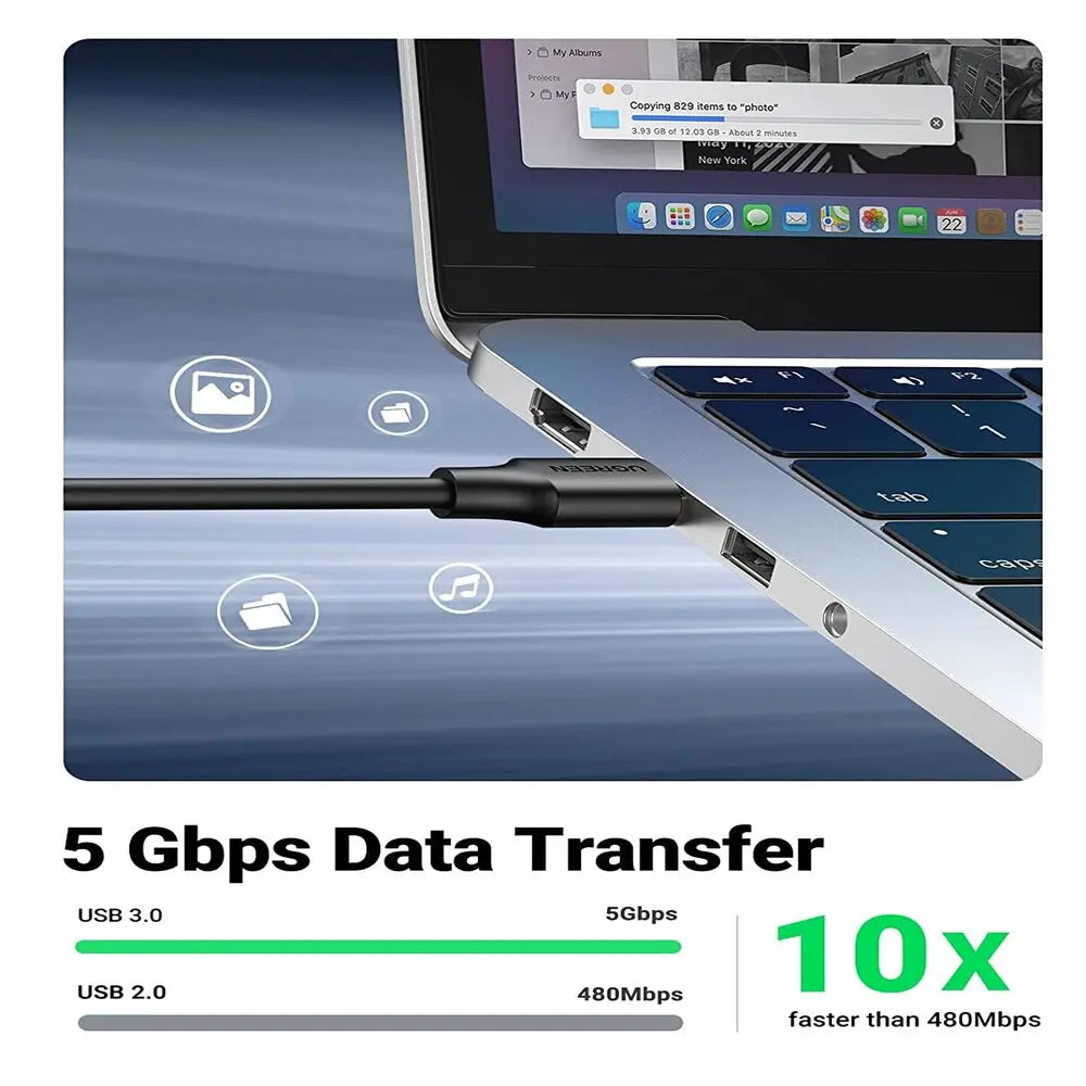 UGREEN USB 3.0 Extension Cable 1M A Male to Female High Speed 5Gbps USB Extender Laptop PC MacBook Flash Drive (10368) Ugreen