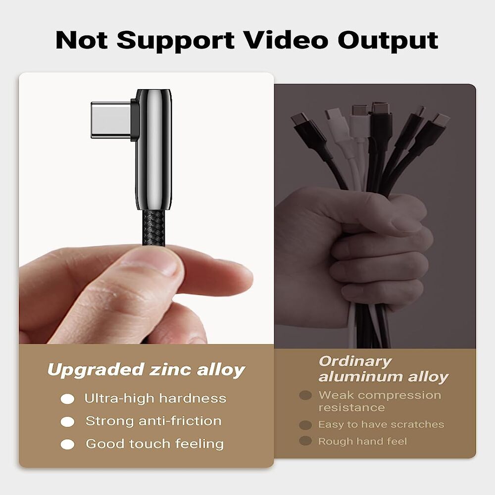 UGREEN USB A 2.0 to USB C Cable 1M Right Angle 90 Degree Braided Zinc Alloy Samsung Galaxy S10 S9 Note 9 Switch (70413) Ugreen
