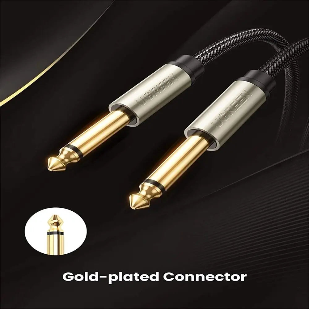 UGREEN 3M 6.35mm Mono Male to Male TRS Audio Cable Guitar Amplifier Mixer Keyboard Professional Instrument Cable 10639