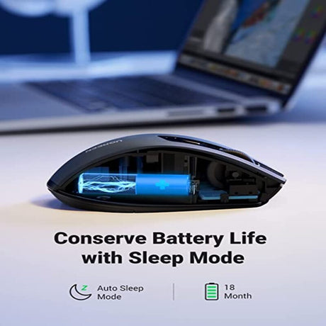 UGREEN Ergonomic 5-Level 6 Button Silent 2.4G Wireless Optical Mouse Nano Receiver 4000 DPI PC Laptop Gaming Black (90545) Ugreen