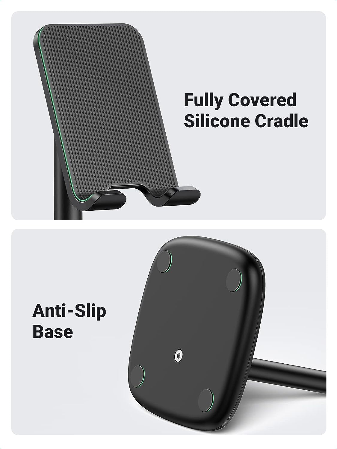 UGREEN Height Adjustable Desk Phone Holder iPhone 13 Pro Max 12 11 SE Galaxy S22 S21 All Phone Stand Universal Black (80194) Ugreen