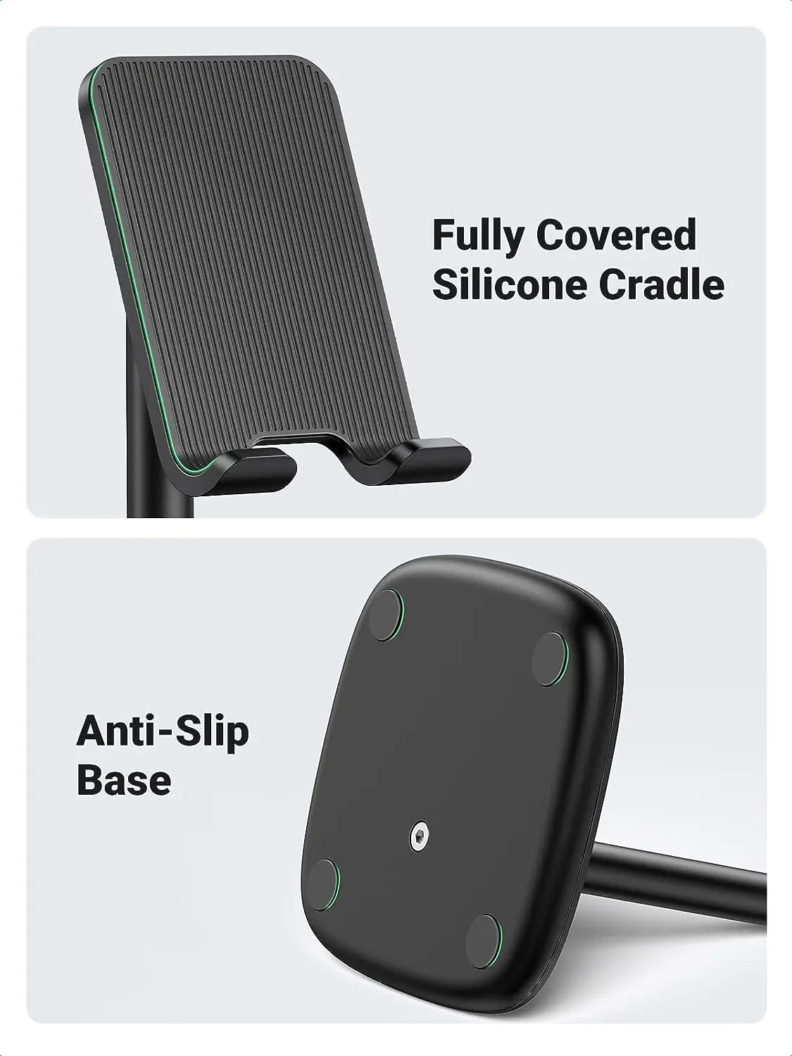 UGREEN Height Adjustable Desk Phone Holder iPhone 13 Pro Max 12 11 SE Galaxy S22 S21 All Phone Stand Universal Black (80194) Ugreen