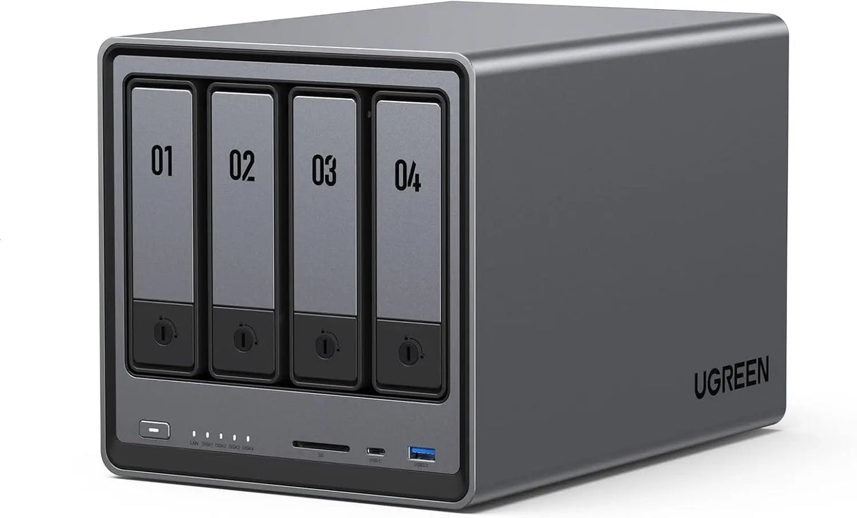 UGREEN NASync DXP4800 4-Bay Desktop NAS Intel N100 Quad-Core 8GB DDR5 32G eMMC 2.5GbE M.2 NVMe 4K HDMI Diskless (25372B)