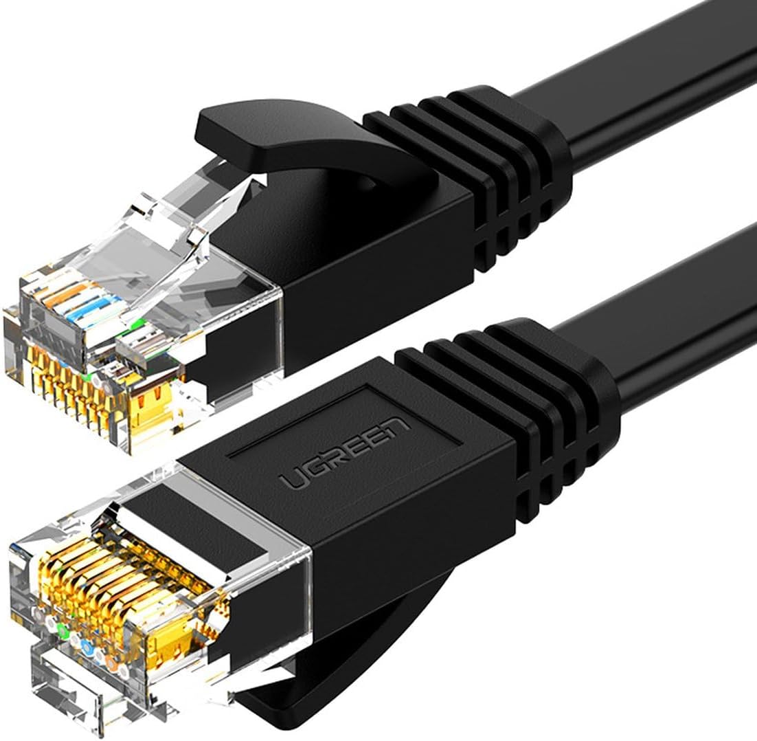 UGREEN 0.5M Cat 6 U/UTP Lan Flat Cable, Black (50172)