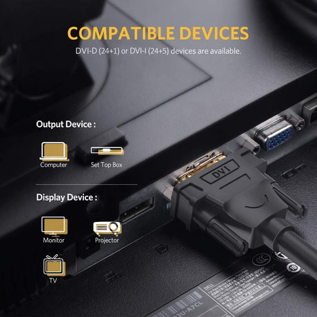 UGREEN 3M DVI-D 24+1 Dual Link Male to Male Digital Video Cable Gold Plated Ferrite Core 2560x1600 Gaming DVD Laptop HDTV 11607 Ugreen