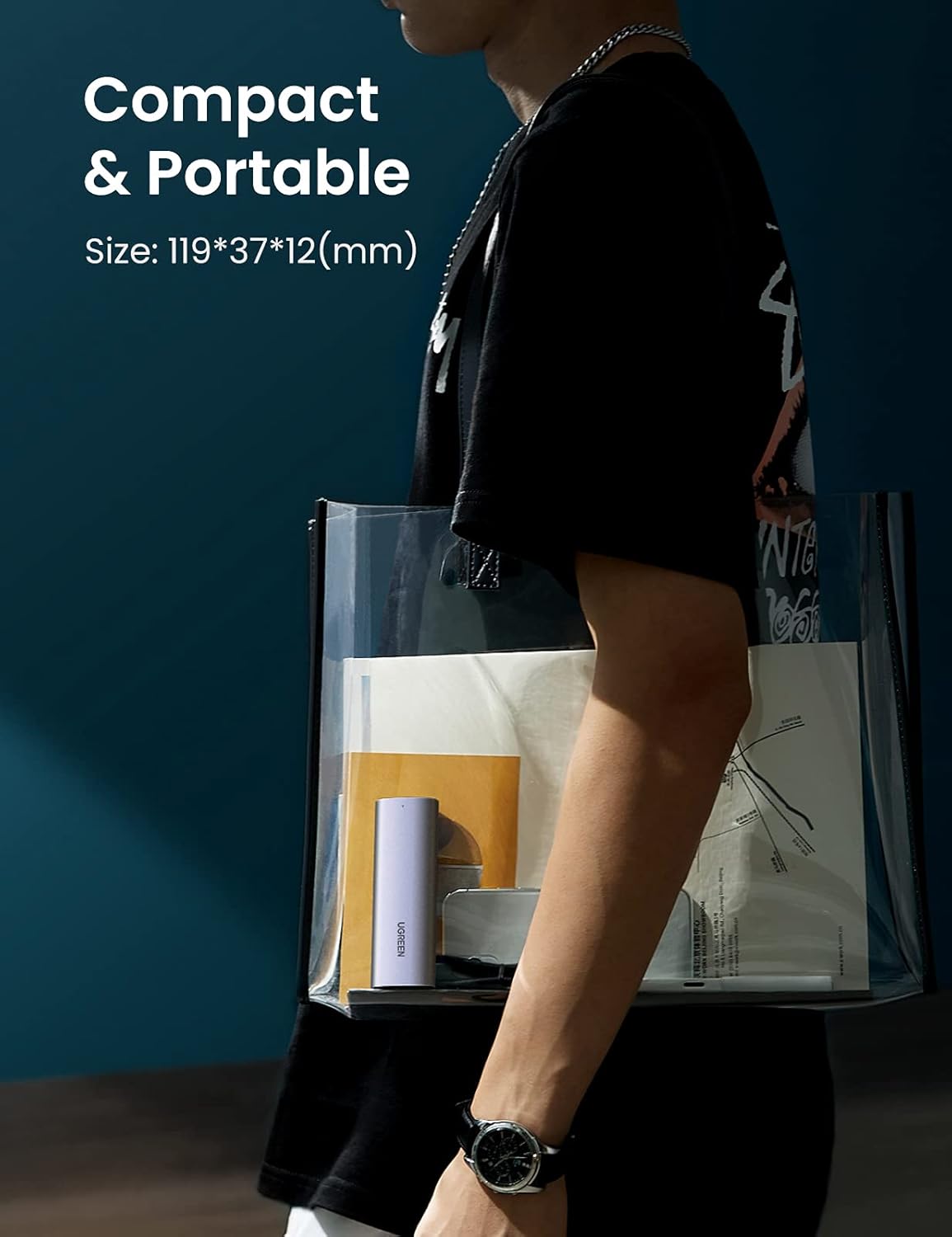 UGREEN M.2 NVMe SSD Enclosure USB 3.2 Gen 2 10Gbps Aluminum Tool-Free External Hard Drive Case Portable 2280 (10902) Ugreen