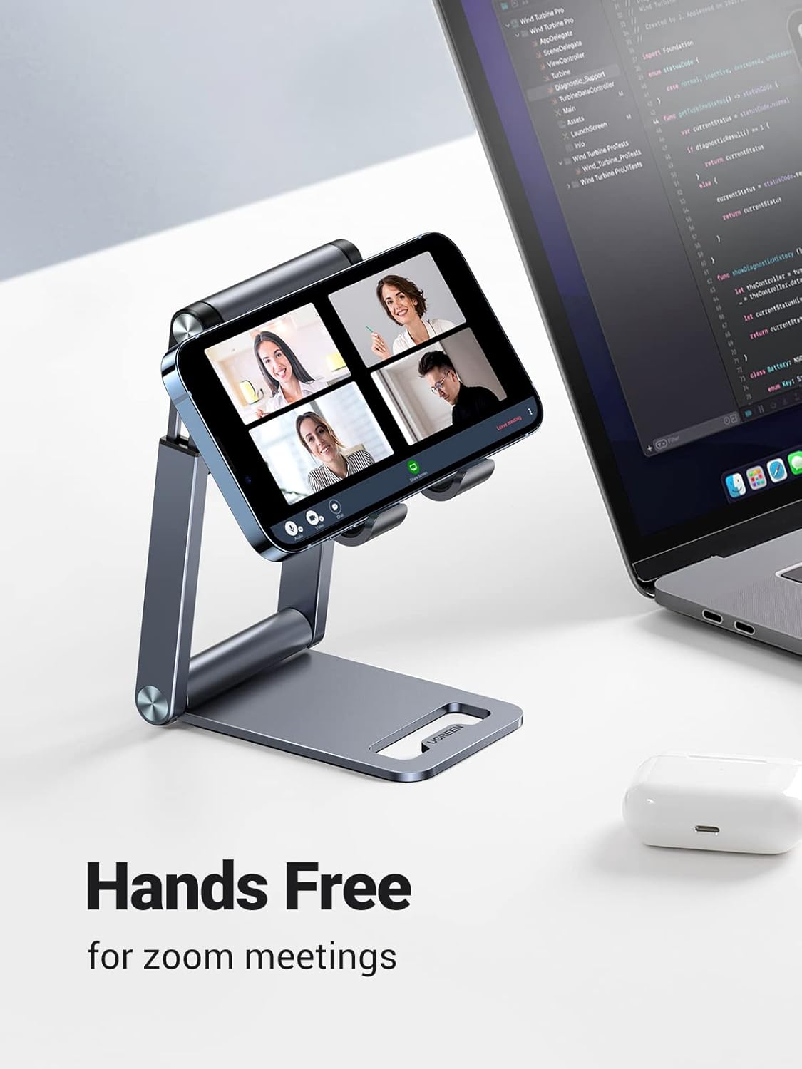 UGREEN Phone Stand Desk Cell Phone Holder Adjustable Height Foldable Portable iPhone 13 Pro Max 12 Samsung Galaxy (50324) Ugreen