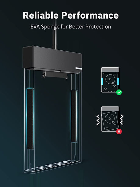 UGREEN 2.5 Inch External Hard Drive Enclosure 5Gbps USB 3.0 UASP Tool-Free 1.6FT Cable 7mm 9.5mm SATA SSD HDD (30719) Ugreen
