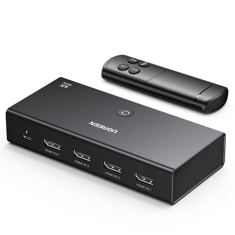 UGREEN 3-in-1 HDMI Switch 4K 60Hz with Remote Control 3 Port HDMI Switcher Box Auto Switching Gaming Console TV 15376 Ugreen