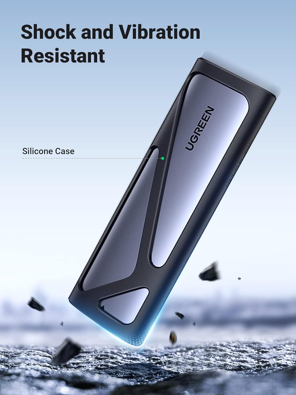 UGREEN 512GB M.2 NVMe Portable External SSD, Up to 1000MB/s Read Write, USB C 3.2 Gen 2 10Gbps, Thunderbolt 3 Compatible, High-Speed Solid State Drive for Laptop, PC, MacBook, iPad, Smartphones (90264/512) Ugreen