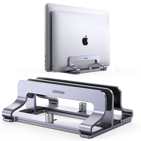 UGREEN Vertical Laptop Stand Dual Slot Adjustable Dock Aluminum Desktop Stand MacBook Air Pro Surface LG Gram Lenovo (60643) Ugreen India