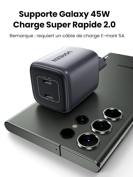 UGREEN 45W Nexode 2-Port USB C Charger GaN II Tech Galaxy S22 Ultra S21 MacBook Air iPhone 14 Pro Max Plus Wall (90573) Ugreen