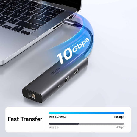 UGREEN 6-in-1 Multifunctional USB-C Hub HDMI 2 USB-A 3.2 1 USB 3.2 C RJ45 100W PD Ethernet Dock Multi Port (45000) Ugreen
