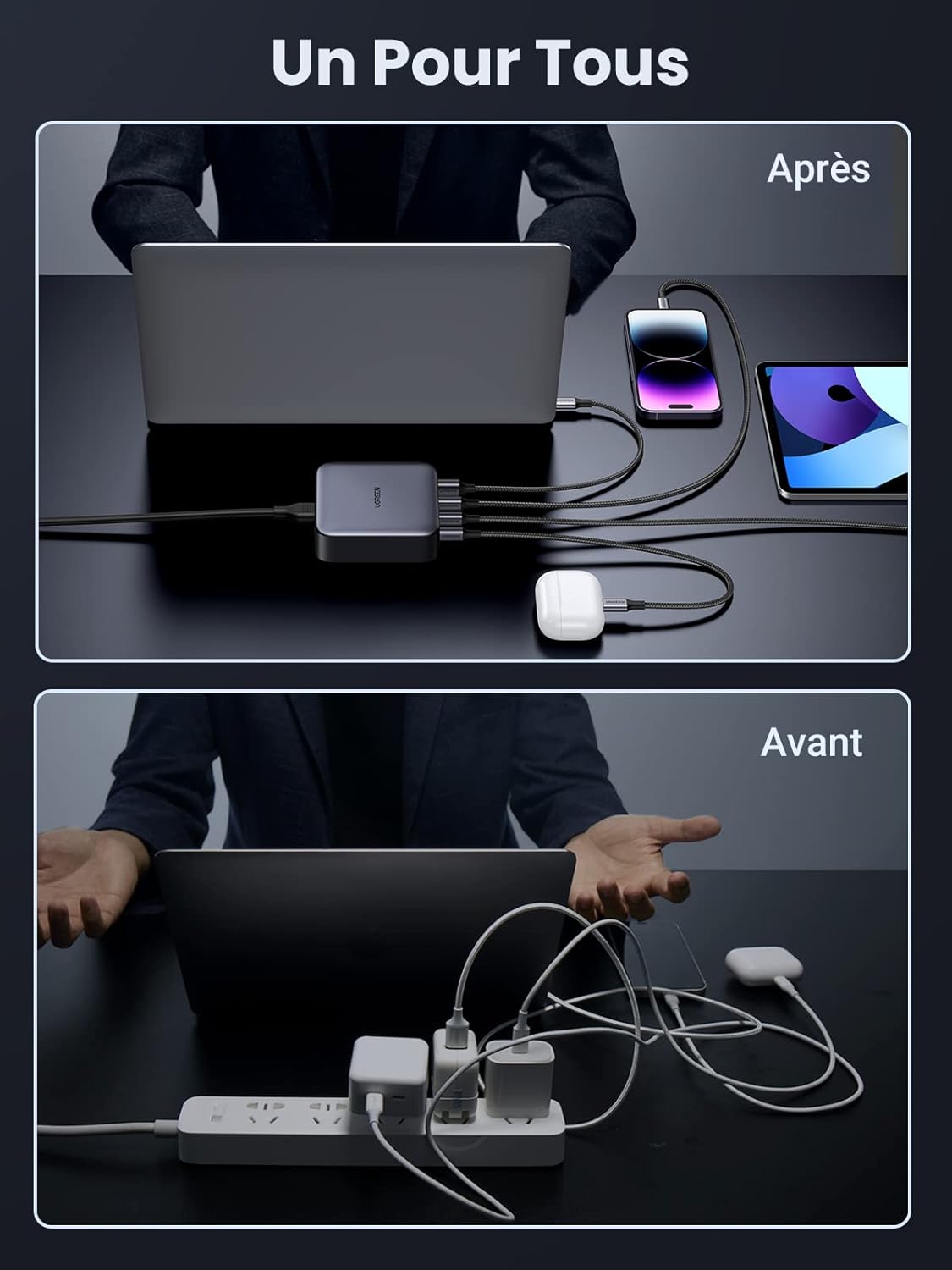 UGREEN Nexode 100W USB-C Charger 4-Port EU GaN II Fast Charger Desktop Laptop MacBook iPhone iPad Galaxy Steam Deck 90928 Ugreen