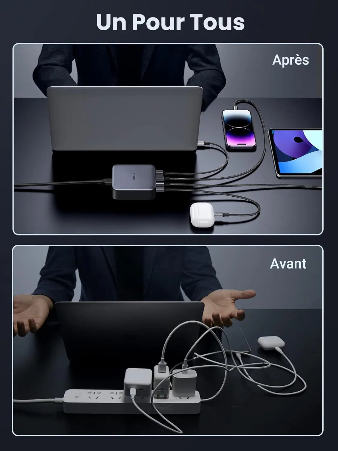 UGREEN Nexode 100W USB-C Charger 4-Port EU GaN II Fast Charger Desktop Laptop MacBook iPhone iPad Galaxy Steam Deck 90928 Ugreen