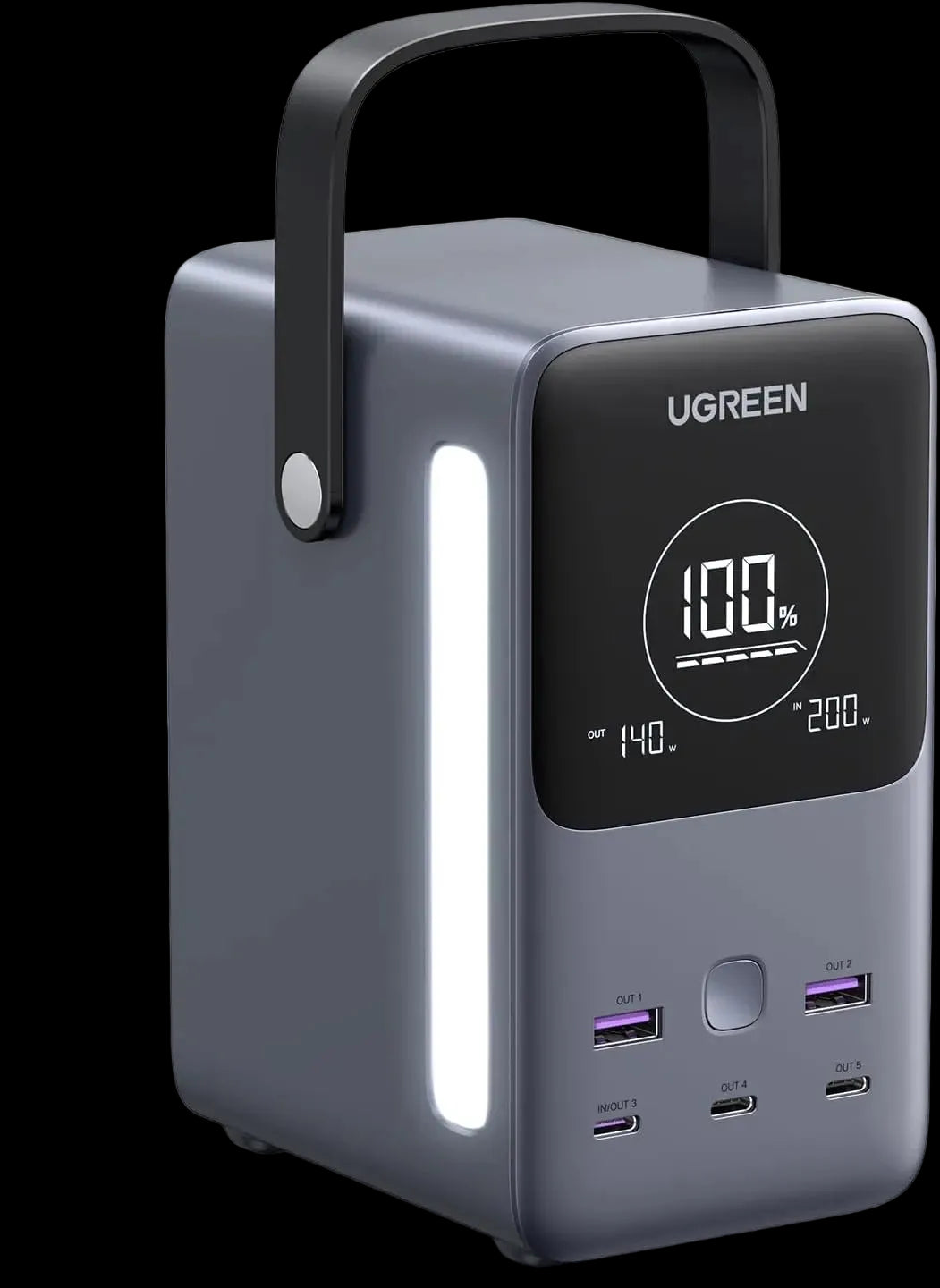 UGREEN 300W 48000mAh Portable Charger Power Bank Smart Digital Display Lighting SOS 153Wh 5 Port USB C Outdoor (25286) Ugreen