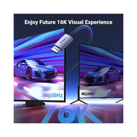 UGREEN DisplayPort Cable 2.1 2M 6ft VESA Certified DP2.0 40Gbps 16K 30Hz 8K 240Hz 4K HDR HDCP FreeSync G-Sync (15384) - Ugreen India