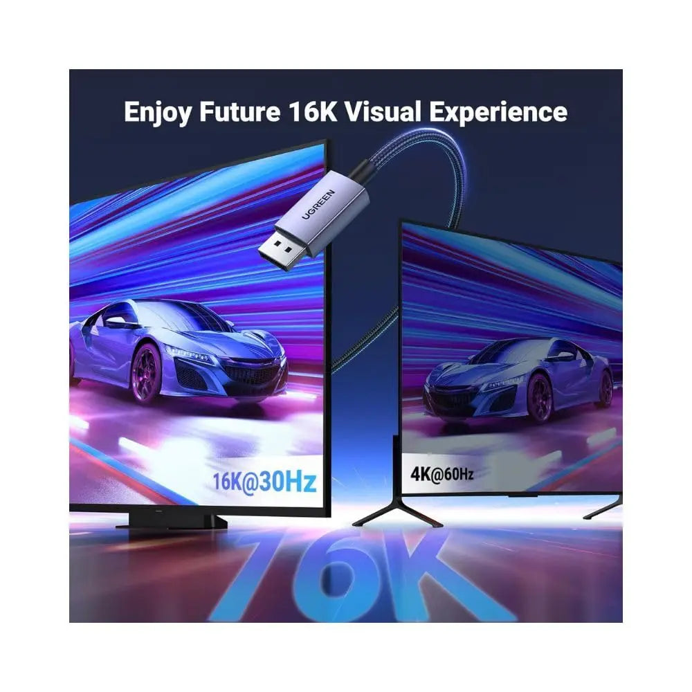 UGREEN DisplayPort Cable 2.1 2M 6ft VESA Certified DP2.0 40Gbps 16K 30Hz 8K 240Hz 4K HDR HDCP FreeSync G-Sync (15384) Ugreen
